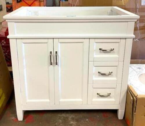 HOME DECORATORS COLLECTION ASHBURN VANITY CABINET IN WHITE RETAILS FOR $649.00