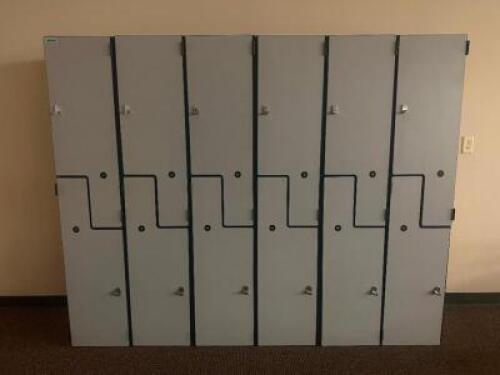 DESCRIPTION: 72" / 12 COMPARTMENT LOCKER SYSTEM SIZE: SEE PHOTOS LOCATION: CLINIC 5 THIS LOT IS: ONE MONEY QTY: 1
