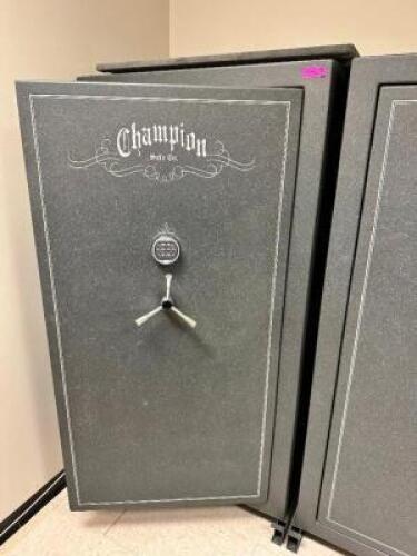 DESCRIPTION: CHAMPION 1000-43 MEDALIST SERIES MD-43 GUN SAFE. BRAND / MODEL: CHAMPION 1000-43 ADDITIONAL INFORMATION DOOR OPEN, NO COMBINATION SIZE 25