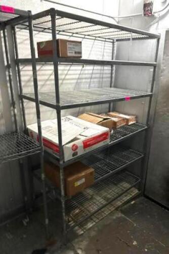 DESCRIPTION: 48" WIRE SHELVING UNIT INFORMATION: CONTENTS NOT INCLUDED SIZE: 48"X24"X74" LOCATION: WALK-IN QTY: 1