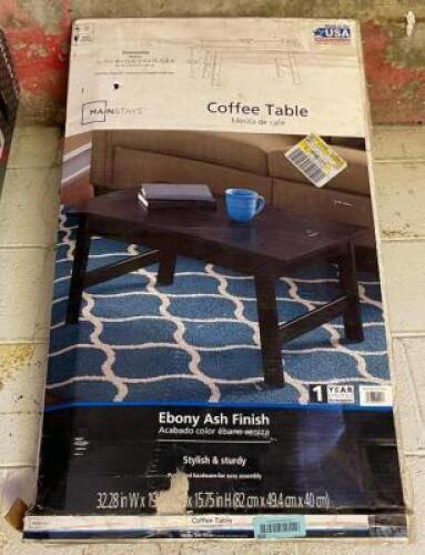 MAINSTAYS EBONY ASH FINISH COFFEE TABLE