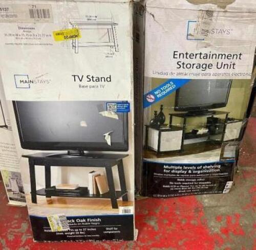 TV STAND AND ENTERTAINMENT STORAGE UNIT