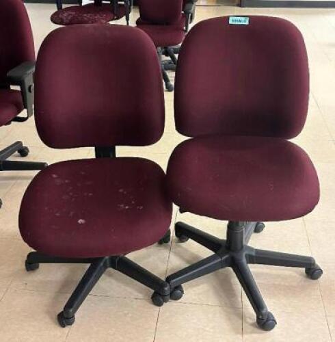 DESCRIPTION: (2) - PC. MATCHING ROLLING OFFICE CHAIR SET LOCATION: OPEN AREA BETWEEN CLINIC 9 & 10 THIS LOT IS: SOLD BY THE PIECE QTY: 2