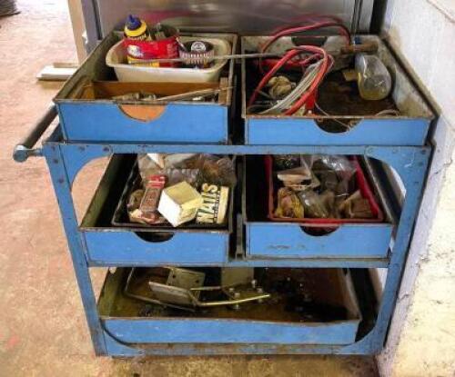 3-TIER METAL CART WITH CONTENTS INCLUDED