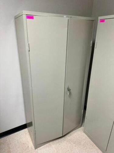 DESCRIPTION: 36" X 18" TWO DOOR METAL STORAGE CABINET SIZE 36" X 18" X 72" LOCATION: PHARMACY QTY: 1