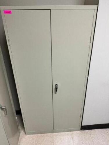 DESCRIPTION: 36" X 18" TWO DOOR METAL STORAGE CABINET SIZE 36" X 18" X 72" LOCATION: PHARMACY QTY: 1