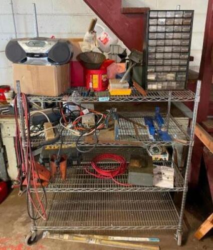 48" 4-TIER WIRE SHELVING UNIT ON CASTERS