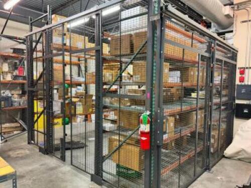 DESCRIPTION: WIRE CRAFTERS 20' X 16' SECURITY CAGE W/ (3) MAN DOORS BRAND / MODEL: WIRE CRAFTERS ADDITIONAL INFORMATION WE DO NOT HAVE KEYS. FIRST DAY