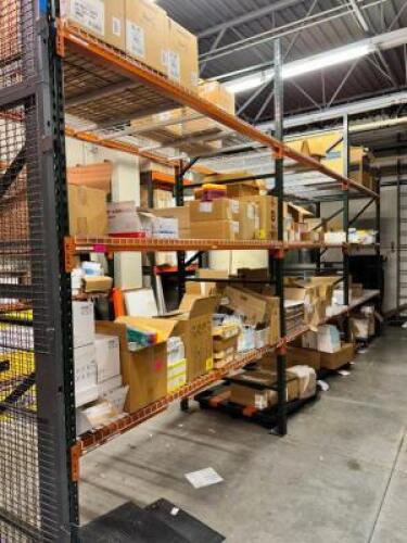 DESCRIPTION: (3) 8' X 48" X 10' TALL SECTIONS OF PALLET RACKING. ADDITIONAL INFORMATION INCLUDED (4),UPRIGHTS 30 CROSS BEAMS, AND WIRE DECKING. CONTEN