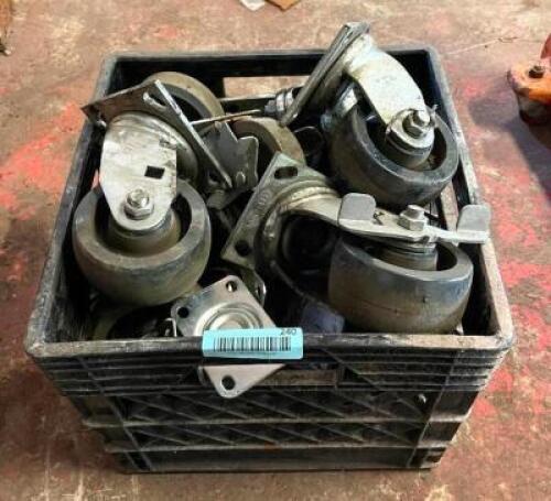 CRATE OF ASSORTED CASTERS AS SHOWN