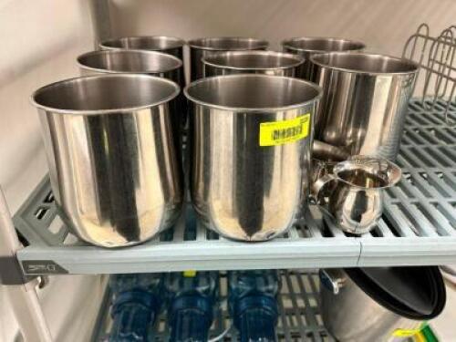 (8) SMALL STAINLESS INCE BUCKET INSERTS.