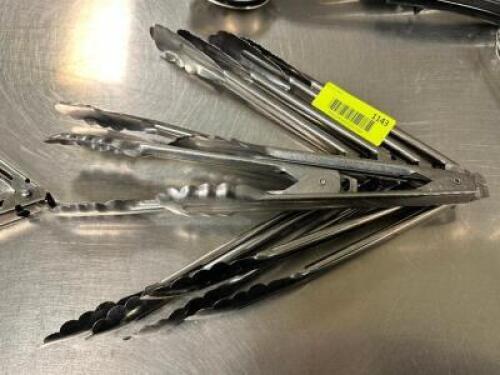 (6) STAINLESS TONGS