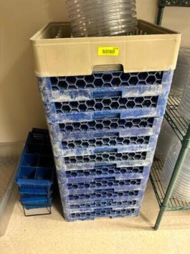 (7) ASSORTED PLASTIC GLASS / DISH RACKS