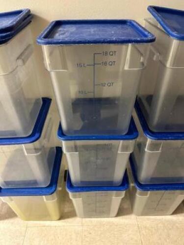 (3) 18 QT PLASTIC CONTAINERS W/ LIDS.