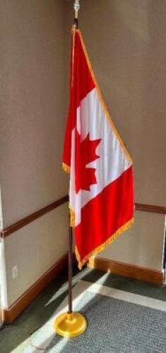 CANADIAN FLAG W/ POST AND STAND