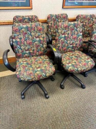 (4) FLORAL UPHOLSTER CONFERENCE CHAIRS