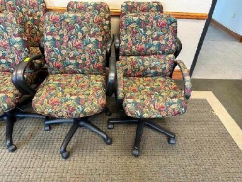 (4) FLORAL UPHOLSTER CONFERENCE CHAIRS