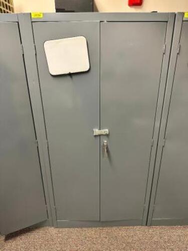 36" TWO DOOR METAL STORAGE CABINET (GREY )