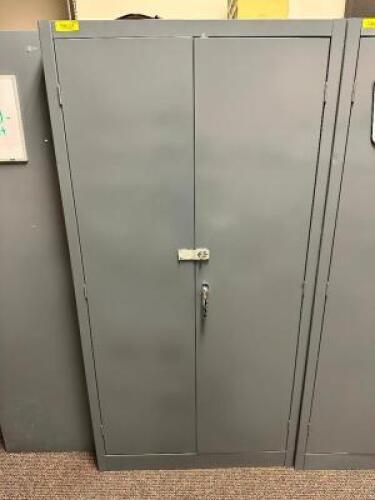 36" TWO DOOR METAL STORAGE CABINET (GREY )