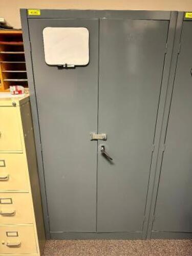 36" TWO DOOR METAL STORAGE CABINET (GREY )