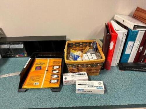 CONTENTS OF CABINET - LARGE ASSORTMENT OF OFFICE SUPPLIES