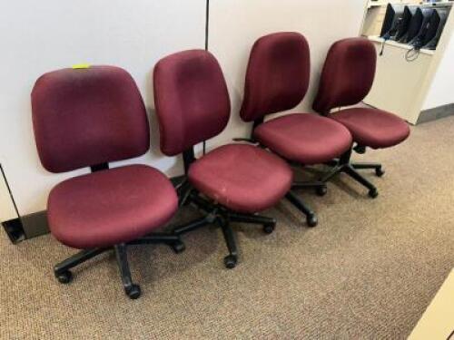 (4) MAROON OFFICE CHAIRS