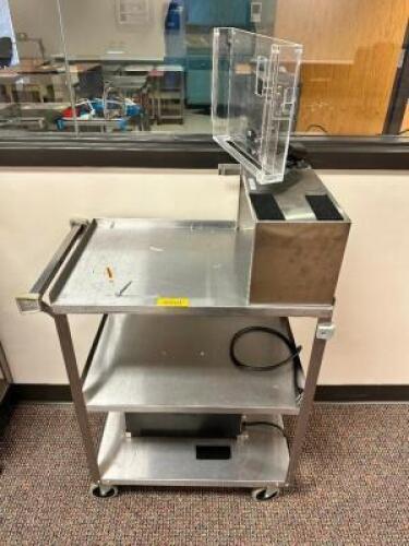 LAKESIDE THREE TIER STAINLESS UTILITY CART W/ APC BATTER BACK UP