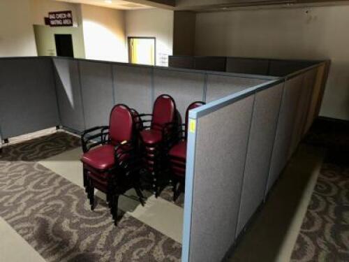 15' X 18' GREY AND BLUE PARTITIONING SECTION