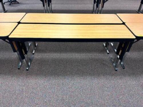 (2) 72" X 18" LAMINATE TABLES W/ ADJUSTABLE LEGS