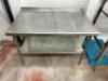 DESCRIPTION: 48" X 30" ALL STAINLESS TABLE W/ 2" BACK SPLASH SIZE 48" X 30" LOCATION: MEAT ROOM QTY: 1