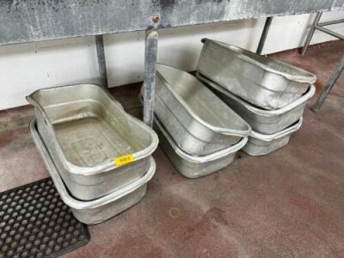DESCRIPTION: (7) METAL MEAT PACKING TUBS LOCATION: MEAT ROOM THIS LOT IS: SOLD BY THE PIECE QTY: 7