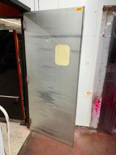 DESCRIPTION: 36" X 80" SWINGING KITCHEN DOOR. ADDITIONAL INFORMATION TOOLS REQUIRED FOR REMOVAL LOCATION: MEAT ROOM QTY: 1