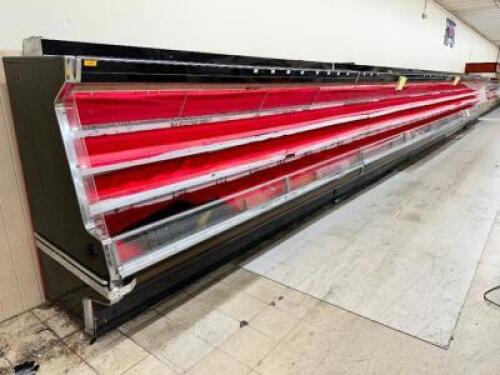 DESCRIPTION: 60' SECTION OF HUSSMANN OPEN AIR REFRIGERATED PRODUCE CASES. BRAND / MODEL: HUSSMANN ADDITIONAL INFORMATION REMOTE COOLED. COMPRESSOR REQ