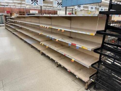 DESCRIPTION: 48' OF METAL GONDOLA SHELVING SIZE 48' LOCATION: FLOOR QTY: 1