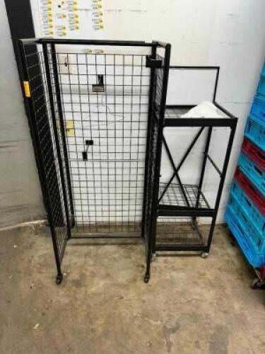 DESCRIPTION: (2) ASSORTED WIRE DISPLAY SHELVES. LOCATION: BACK WAREHOUSE THIS LOT IS: ONE MONEY QTY: 1
