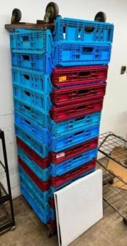 DESCRIPTION: (10) PLASTIC BREAD RACKS W/ (2) DOLLY'S LOCATION: BACK WAREHOUSE THIS LOT IS: ONE MONEY QTY: 1