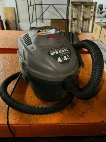 DESCRIPTION: ALL AROUND PLUS 4 GALLON SHOP VAC LOCATION: BACK WAREHOUSE QTY: 1