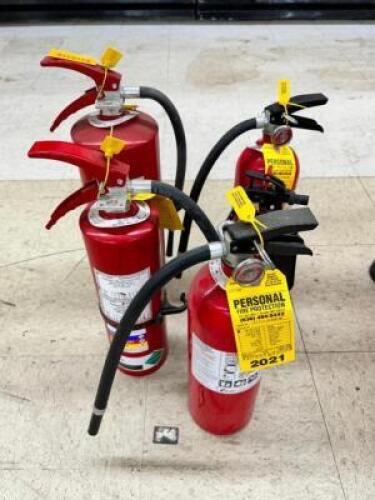 DESCRIPTION: (5) DRY CHEMICAL FIRE EXTINGUISHERS LOCATION: FLOOR THIS LOT IS: ONE MONEY QTY: 1