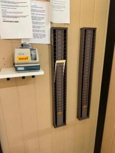 DESCRIPTION: TIME CLOCK AND TRAYS LOCATION: FRONT QTY: 1