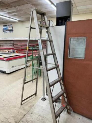 DESCRIPTION: 8' ALUMINUM LADDER ADDITIONAL INFORMATION 225 LB. CAPACITY LOCATION: WAREHOUSE QTY: 1