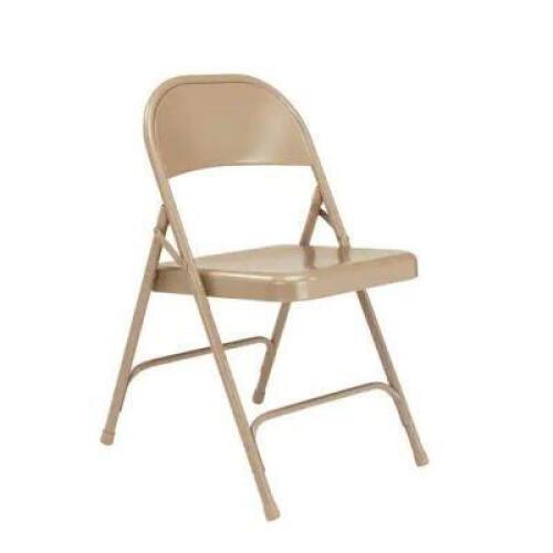 50 SERIES BEIGE ALL-STEEL FOLDING CHAIR (4-PACK)