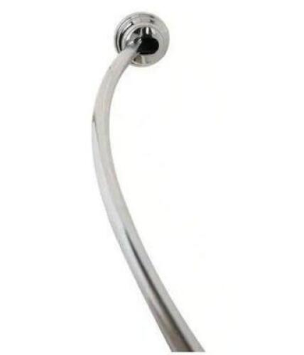 NEVERRUST 50 IN. TO 72 IN. ALUMINUM DUAL MOUNT CURVED SHOWER CURTAIN ROD IN CHROME