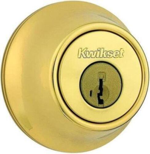 (2) - KWIKSET 665 3 SMT RCAL RCS 665 DOUBLE CYLINDER POLISHED BRASS DEADBOLT FEATURING SMARTKEY