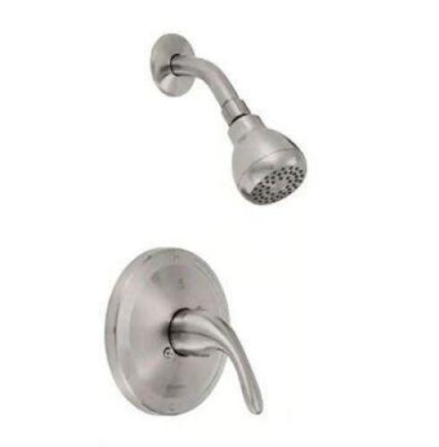 BUILDERS SINGLE-HANDLE 1-SPRAY PRESSURE BALANCE SHOWER FAUCET IN BRUSHED NICKEL (VALVE INCLUDED)
