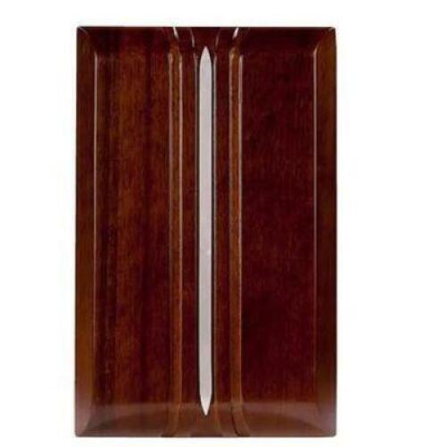 WIRELESS OR WIRED DOORBELL CHIME, DARK OAK WOOD WITH SILVER INSERT