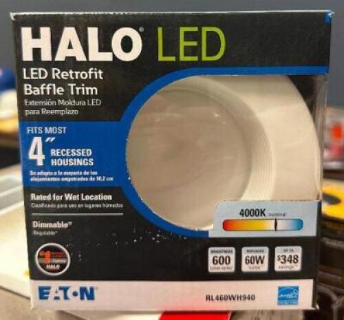 (4) - HALO LED RETROFIT BAFFLE TRIM LITS