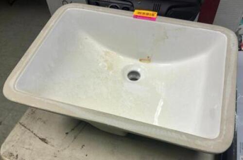 VERTICYL 19-13/16 IN. RECTANGLE UNDERMOUNT BATHROOM SINK IN WHITE WITH OVERFLOW DRAIN