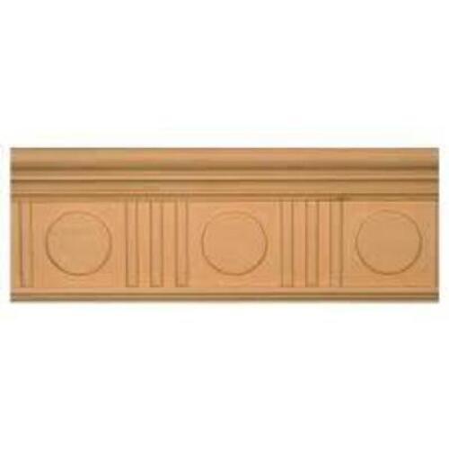 DESCRIPTION: (2) CROWN MOULDING WITH DESIGN BRAND/MODEL: ART DECO INFORMATION: BASSWOOD, TAN RETAIL$: $233.44 EA SIZE: 6" X 2-5/16" X 96" QTY: 2