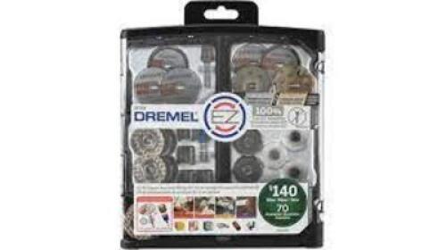 DESCRIPTION: (1) DREMEL ACCESSORY KITBRAND/MODEL: DREMEL #EZ725RETAIL$: $59.99 EASIZE: 70 PIECESQTY: 1
