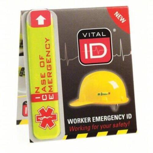 DESCRIPTION: (25) STANDARD HARD HAT ID BRAND/MODEL: VITAL ID #45PC76 INFORMATION: HI-VIZ YELLOW RETAIL$: $123.90 TOTAL SIZE: 1/2"H 2-3/4"W QTY: 25